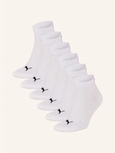 Puma Skarpety Quarter Plain 6 Par weiss czarne