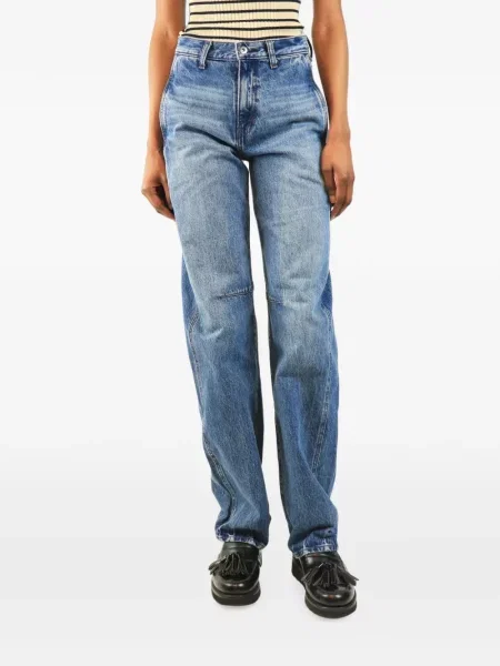 Blugi Ag Jeans cu talie înaltă albastru