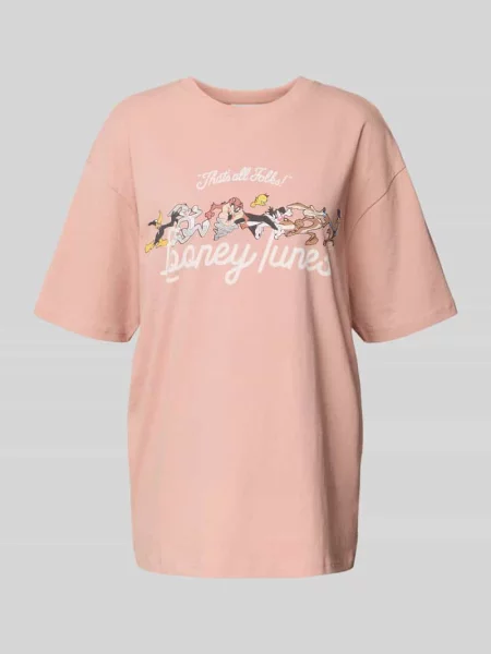 T-shirt typu oversized z nadrukiem z motywem Review