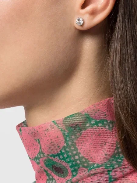 Auskarai Swarovski balta
