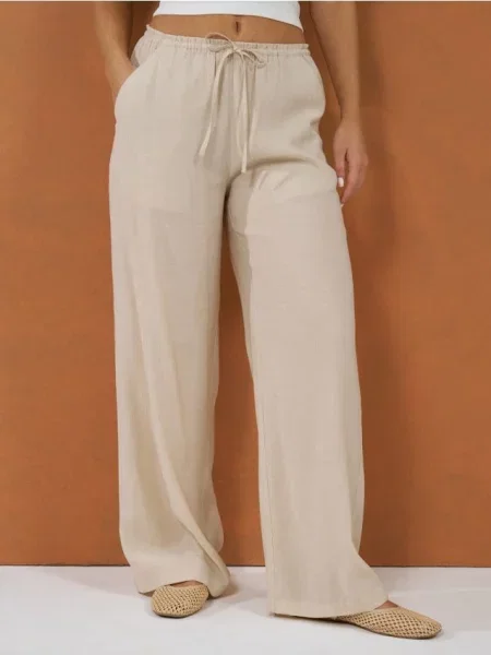 Штани з віскозою бежевий