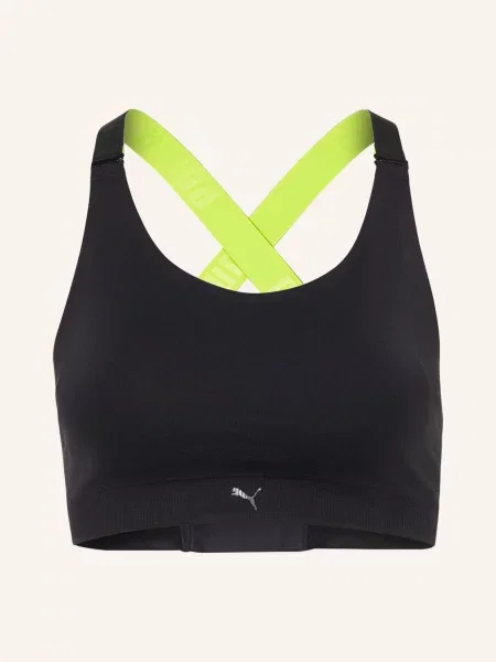 Puma Sportovní Podprsenka 3d Knit / neonově žlutá černá