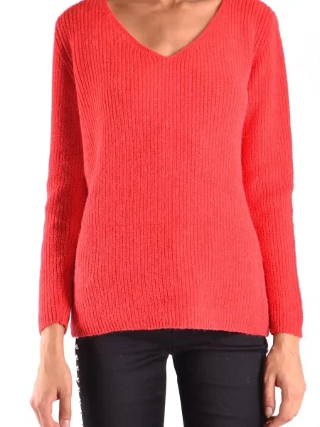 Sweter Ermanno z dekoltem w serek czarny