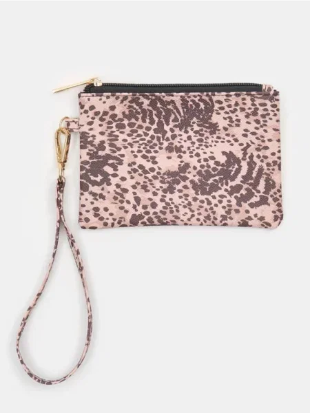 Гаманець у леопардовий принт із ремінцем різнобарвний