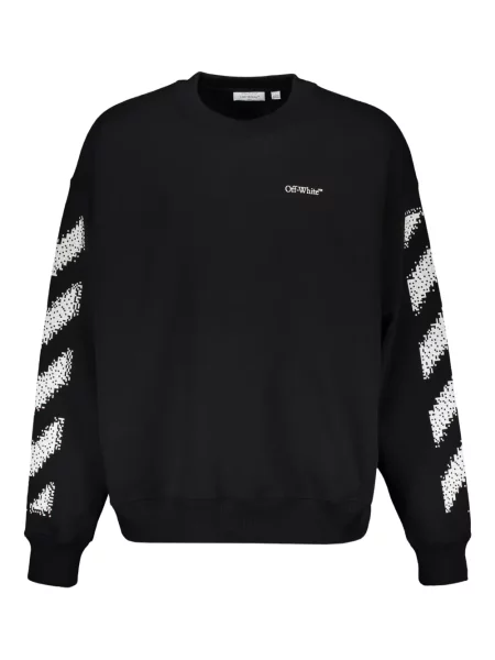 Hanorac crewneck Off-white cu dungi alb