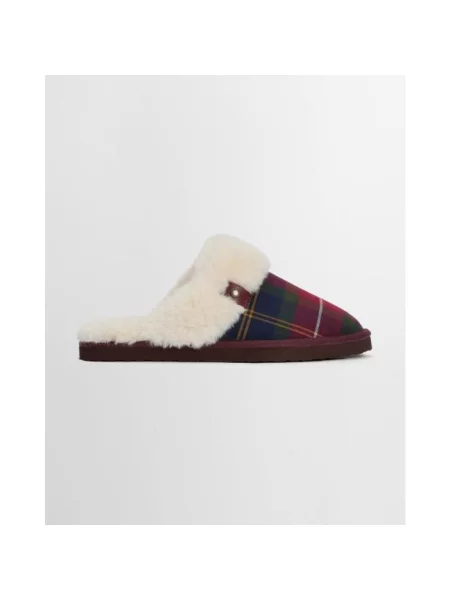 Kapcie Barbour Claudia Tartan Mule ciemnoczerwony niebieski zielony 36 czerwone