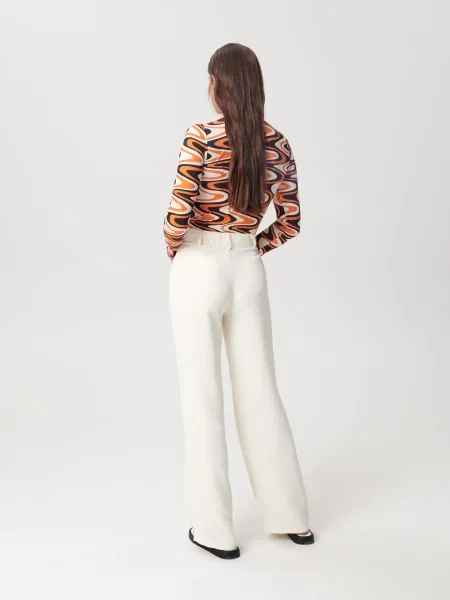 Штани high waist loose нюдовий