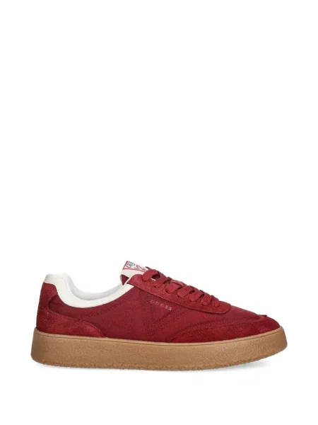Sneakerși Guess cu șireturi din dantelă roșu