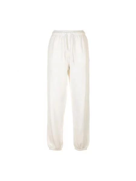 Spodnie dresowe Ralph Lauren polarowe z autografem białe