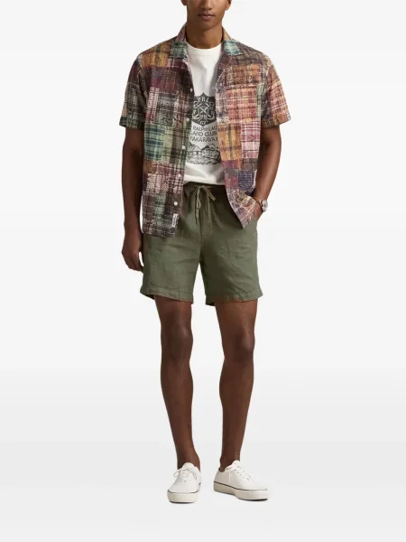 Pletene sportske kratke hlače Polo Ralph Lauren s printom bijela