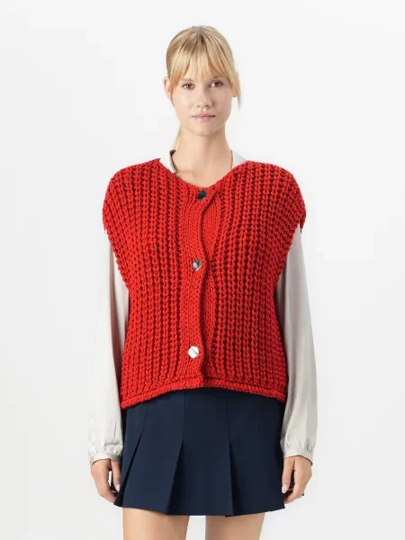 ONLY Vestă tricotată ONLCHLOE' roșu