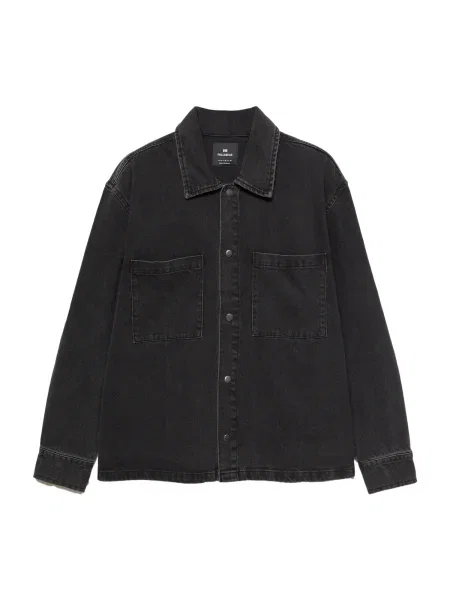 Pull&Bear Geacă de primăvară-toamnă denim negru