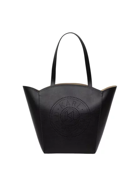 Karl Lagerfeld torebka shopper skórzana K/CIRCLE czarna