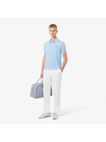 Lacoste Koszulka Polo Regular Fit Trim Accent niebieski