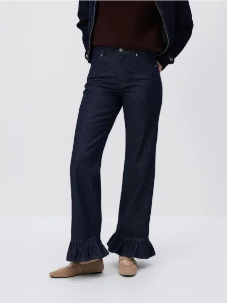 Reserved Джинси з воланами темно-синій сині