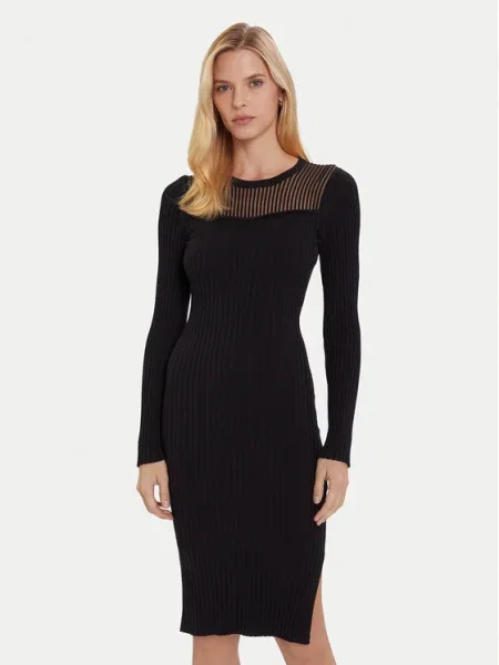 Рокля Morgan къса с кройка по тялото RMAN черно