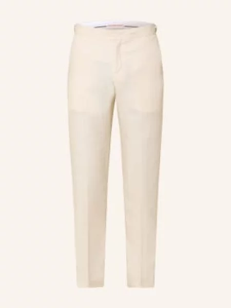 Orlebar Brown Lněné Kalhoty Griffon režná hnědé