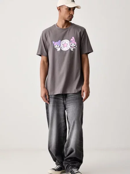 Converse tricou pentru bărbați din x HELLO KITTY gri