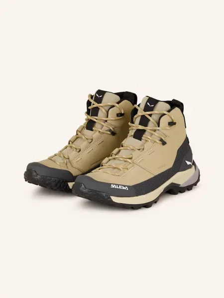 Salewa Turistické Boty Puez Leather Mid Ptx béžová/ černá béžové