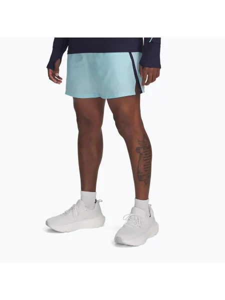 Мъжки къси панталони за бягане Under Armour Launch 5" stream / midnight navy / reflective синьо