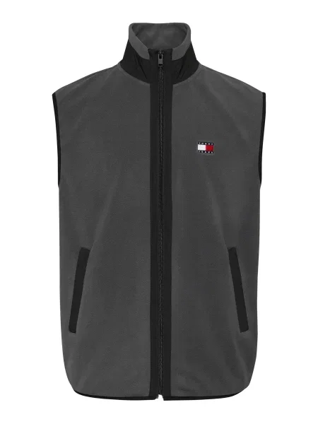Tommy Jeans Brezrokavnik antracit črna