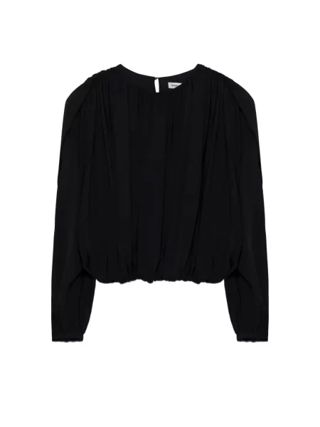 Lung top Simkhai drapat negru