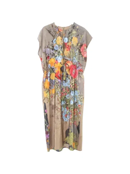 Sukienka midi Anntian w kwiatki z nadrukiem