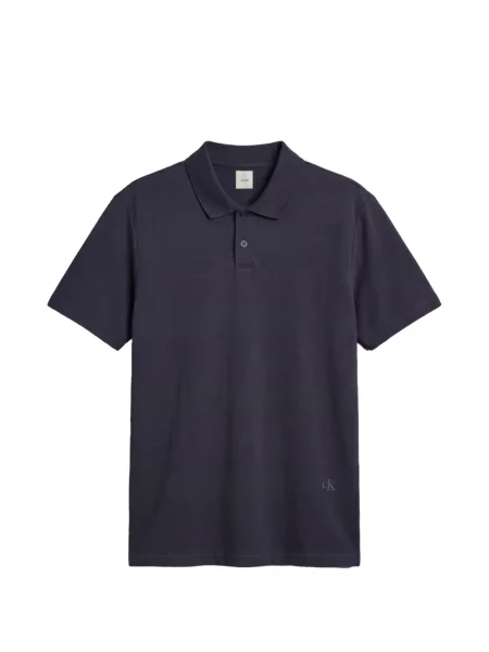 Scurt tricou polo Calvin Klein cu broderie albastru