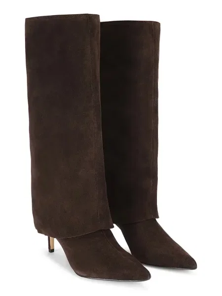 Kurt Geiger London čižmy dámske semišové Mansion Fold Boot hnedá