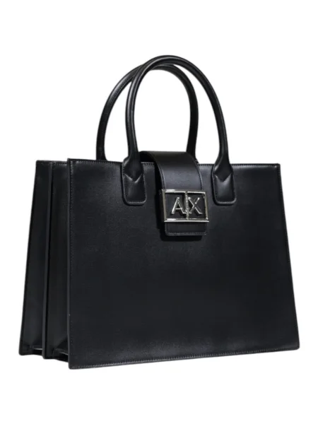 Geantă shopper Armani Exchange din piele negru