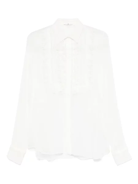 Cămașă Ermanno Scervino de mătase alb