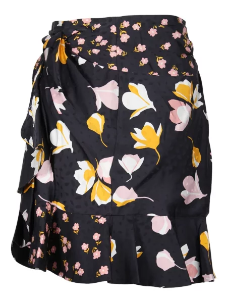 Mała spódnica mini Self-portrait w kwiatki z nadrukiem czarna