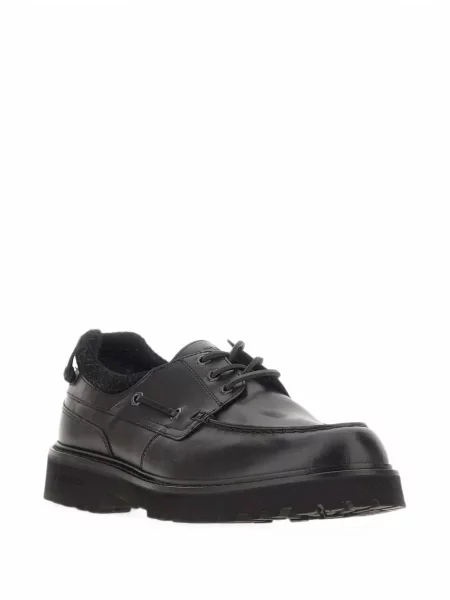 Pantofi derby Woolrich cu șireturi din piele negru