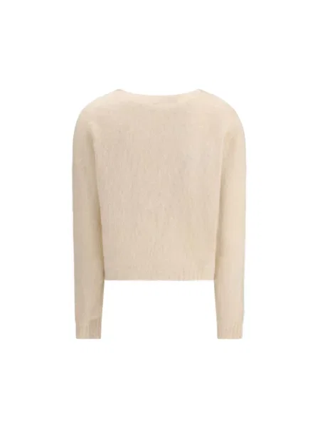 Sweter z dzianiny o kroju regular fit z dodatkiem moheru model ‘ACETO’ Max Mara Studio beżowy