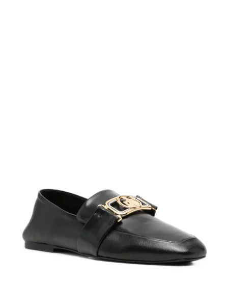 Кожени лоуфъри Lanvin с автограф черно