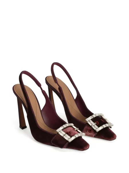 Pantofi cu toc Dolce & Gabbana cu cataramă slingback de cristal roșu