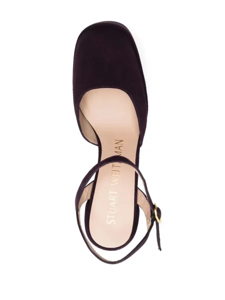 Γοβάκια Stuart Weitzman σουέτ με πλατφόρμα μωβ