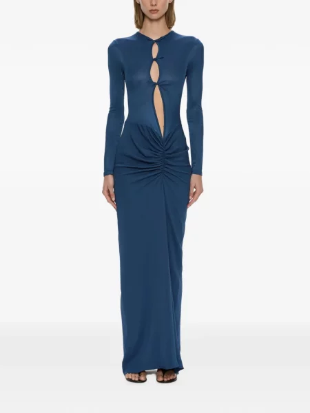 Rochie maxi Christopher Esber cu volane albastru