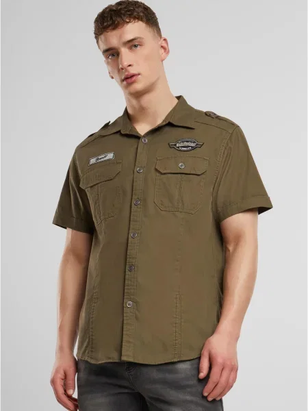 Ретро къс риза Brandit каки