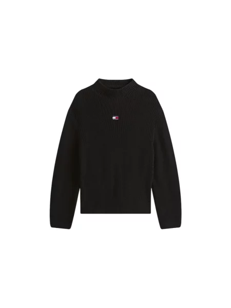 Sweter Tommy Jeans z kołnierzem czarny