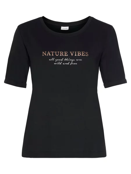 LASCANA Bluză de noapte negru