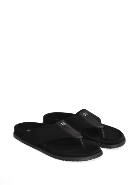 Șlapi Dolce & Gabbana cu autograf negru