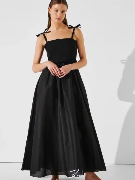Karl Lagerfeld rochie din maxi evazati negru