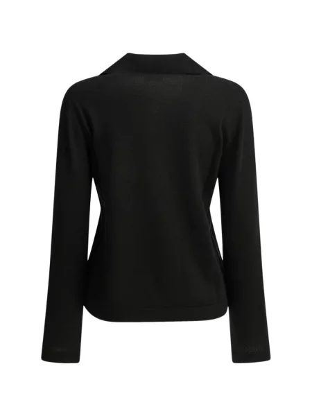 Gulerat tricou polo Semper din cașmir negru