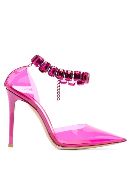 Pantofi cu toc Gianvito Rossi transparente de cristal roz