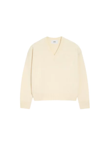 Sweter Ami Paris wełniany beżowy