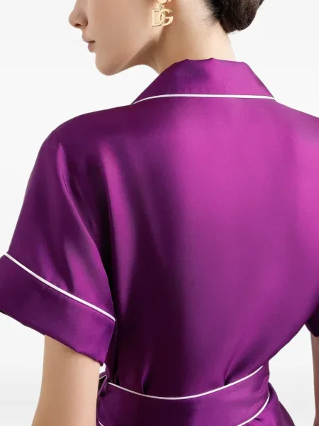 Cămașă Dolce & Gabbana de mătase violet