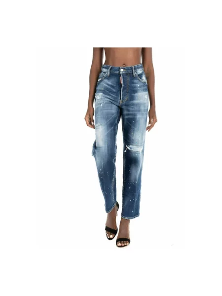 Jeansy boyfriendy Dsquared2 niebieskie