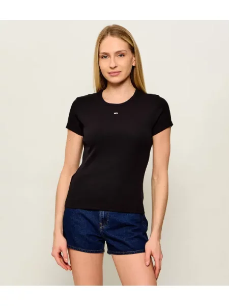 Tommy Jeans Póló Essential Slim Fit fekete
