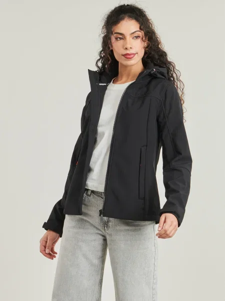 Geacă Superdry cu glugă negru